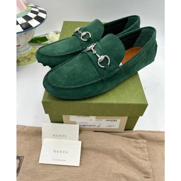 Men\'s Gucci suede horse bit driver loafers size 7.5 fits 8 US made in Italy main image 7